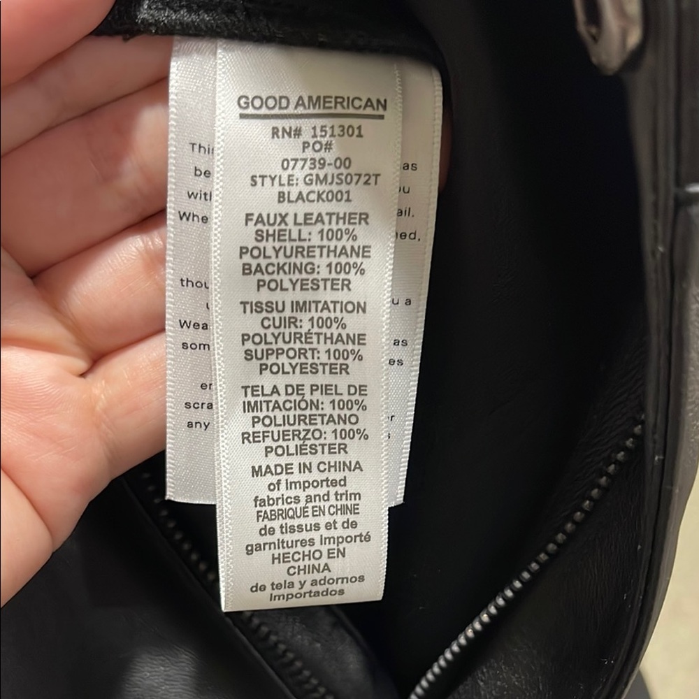 Good American Faux Black Leather Jumpsuit with Modern Edge - Picture 10 of 12